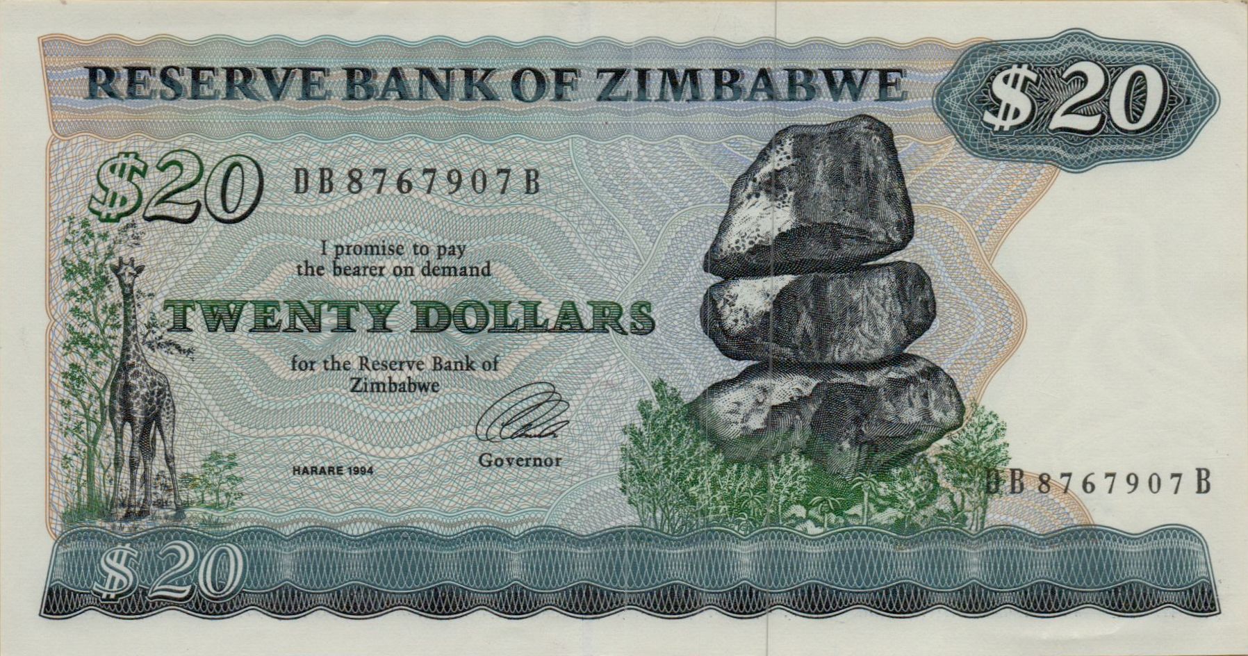 Zimbabwe 20 1994 aUNC P-4/d